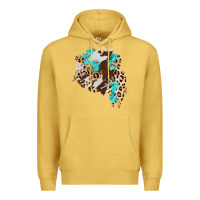 Antique Gold cowhide leopard turquoise patch Premium Hoodie - AdoDesignShop