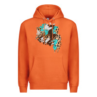 Carrot cowhide leopard turquoise patch Premium Hoodie - AdoDesignShop