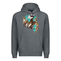 Rock cowhide leopard turquoise patch Premium Hoodie - AdoDesignShop