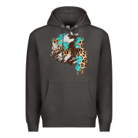 Smoke cowhide leopard turquoise patch Premium Hoodie - AdoDesignShop