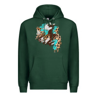 Sports Green cowhide leopard turquoise patch Premium Hoodie - AdoDesignShop