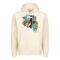 Tofu cowhide leopard turquoise patch Premium Hoodie - AdoDesignShop