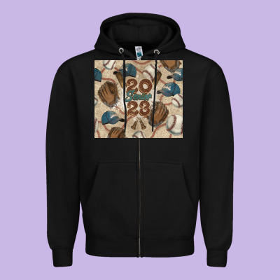Baseball Senior Zipper Hoodie Designed By Nancycooperartshop