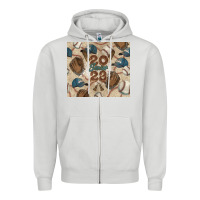 Dove Grey Baseball senior Zipper Hoodie - NancyCooperArtShop