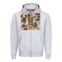Heather Grey Baseball senior Zipper Hoodie - NancyCooperArtShop