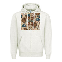 Oatmeal Heather Baseball senior Zipper Hoodie - NancyCooperArtShop