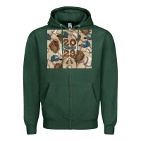 Sports Green Baseball senior Zipper Hoodie - NancyCooperArtShop