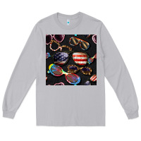 Moon Dust 4th of july glasses  seamless pattern Long Sleeve Tee - BundleAndBundleShop
