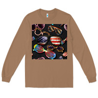 Toasted Coconut 4th of july glasses  seamless pattern Long Sleeve Tee - BundleAndBundleShop