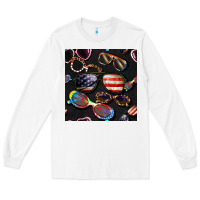 White 4th of july glasses  seamless pattern Long Sleeve Tee - BundleAndBundleShop