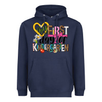 Navy my first day of kindergarten Heavyweight Hoodie - NancyCooperArtShop