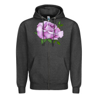 Charcoal Heather life's little pleasures rose Zipper Hoodie - LillyAllenDesigns