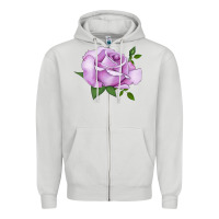 Dove Grey life's little pleasures rose Zipper Hoodie - LillyAllenDesigns