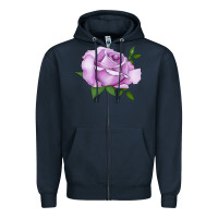 Navy life's little pleasures rose Zipper Hoodie - LillyAllenDesigns