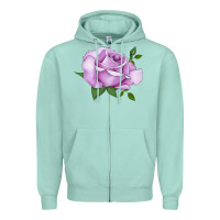 Seafoam life's little pleasures rose Zipper Hoodie - LillyAllenDesigns