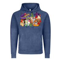 Vintage Denim mexican dia de los muertos coffee cups Vintage Hoodie - CTS Tumbler Store