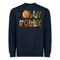 Navy holly jolly Heavyweight Sweatshirt - FaDigitalArtStudio