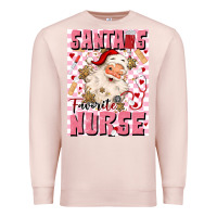 Pale Pink santas favorite nurse Premium Sweatshirt - MaliasSmallBusiness