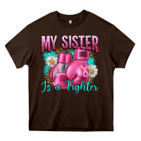 Chocolate Brown Breast Cancer My Sister Is A Fighter Heavy Core Tee - Artiststas