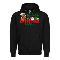 Black Baking Christmas cheer Zipper Hoodie - NancyCooperArtShop