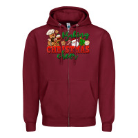 Burgundy Baking Christmas cheer Zipper Hoodie - NancyCooperArtShop