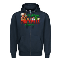 Navy Baking Christmas cheer Zipper Hoodie - NancyCooperArtShop