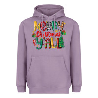 Lavender merry christmas y'all Heavyweight Hoodie - MaliasSmallBusiness