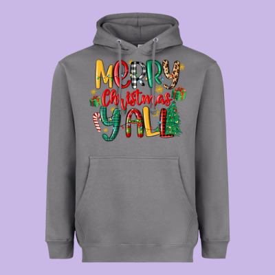 Merry Christmas Y'all Heavyweight Hoodie Designed By Maliassmallbusiness