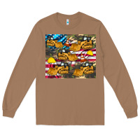Toasted Coconut bulldozer camouflage american flag Long Sleeve Tee - Artiststas
