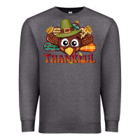 Charcoal Heather western thankful thanksgiving turkey Premium Sweatshirt - NancyCooperArtShop