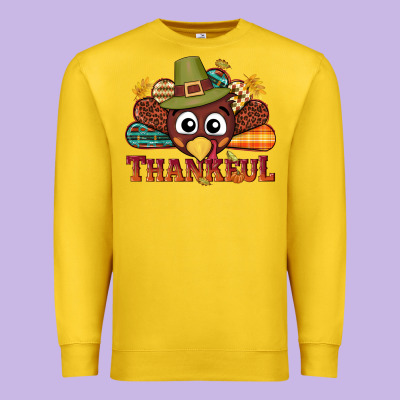 Western Thankful Thanksgiving Turkey Premium Sweatshirt Designed By Nancycooperartshop