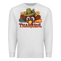 Oatmeal Heather western thankful thanksgiving turkey Premium Sweatshirt - NancyCooperArtShop