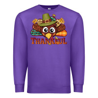 Purple western thankful thanksgiving turkey Premium Sweatshirt - NancyCooperArtShop