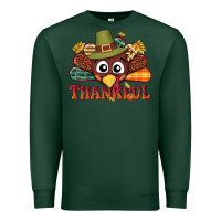 Sports Green western thankful thanksgiving turkey Premium Sweatshirt - NancyCooperArtShop