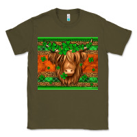Army Green st patricks day long haired cow Classic Tee - Jasminsmagicworld