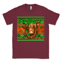 Burgundy st patricks day long haired cow Classic Tee - Jasminsmagicworld