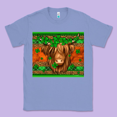 St Patricks Day Long Haired Cow Classic Tee Designed By Jasminsmagicworld