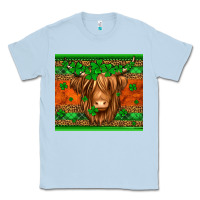 Dusty Blue st patricks day long haired cow Classic Tee - Jasminsmagicworld