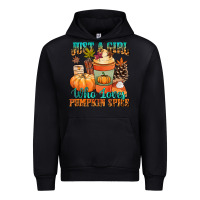 Black Just a girl who loves pumpkin spice Urban Hoodie - NancyCooperArtShop