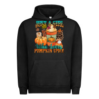 Pigment Black Just a girl who loves pumpkin spice Urban Hoodie - NancyCooperArtShop