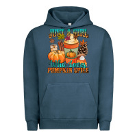 Pigment Midnight Navy Just a girl who loves pumpkin spice Urban Hoodie - NancyCooperArtShop