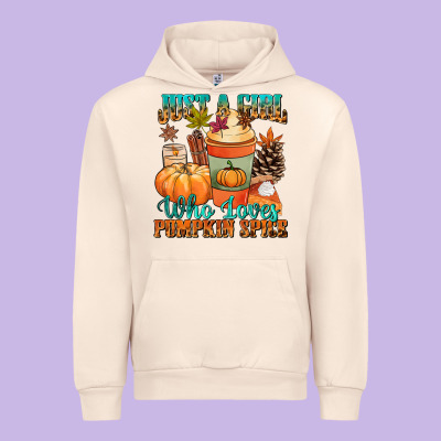Just A Girl Who Loves Pumpkin Spice Urban Hoodie Designed By Nancycooperartshop