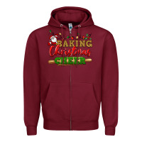 Burgundy Baking Christmas cheer Zipper Hoodie - NancyCooperArtShop