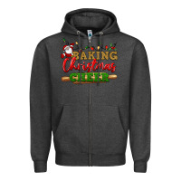 Charcoal Heather Baking Christmas cheer Zipper Hoodie - NancyCooperArtShop