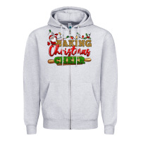 Heather Grey Baking Christmas cheer Zipper Hoodie - NancyCooperArtShop