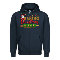 Navy Baking Christmas cheer Zipper Hoodie - NancyCooperArtShop