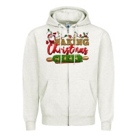 Oatmeal Heather Baking Christmas cheer Zipper Hoodie - NancyCooperArtShop