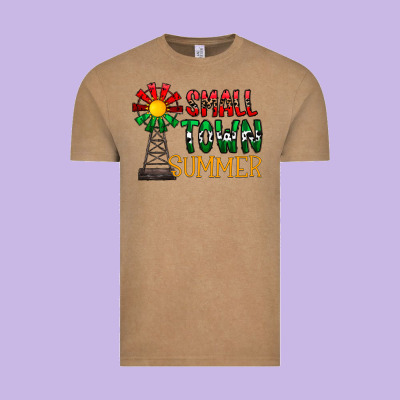 Small Town Summer Vintage Tee Designed By Cowhidedigitalart