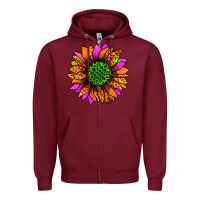 Burgundy halloween sunflower Zipper Hoodie - Jasminsmagicworld
