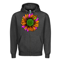 Charcoal Heather halloween sunflower Zipper Hoodie - Jasminsmagicworld